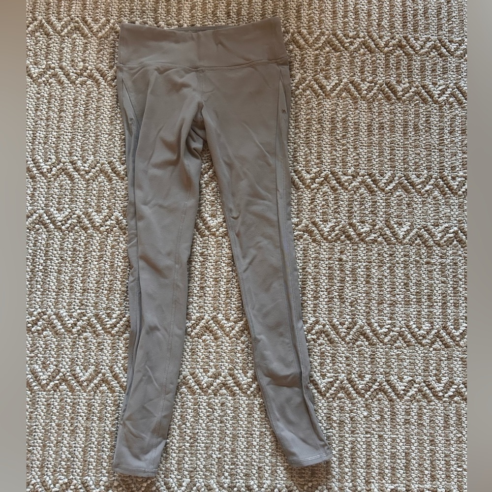 Alo size medium neutral leggings with mesh sides
